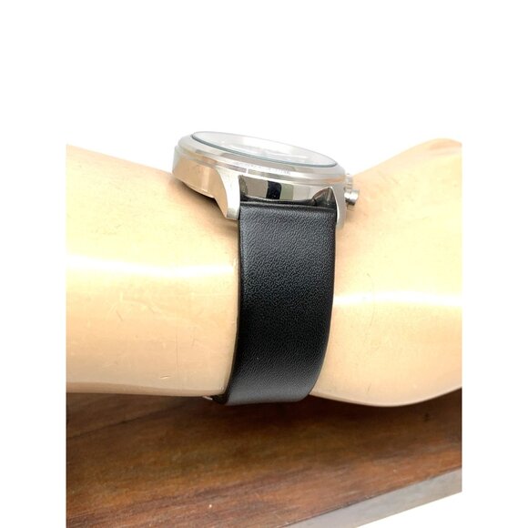 Seiko Men's Watch SSB007 Quartz Chronograph Black Dial Leather Strap 40mm - Picture 12 of 14